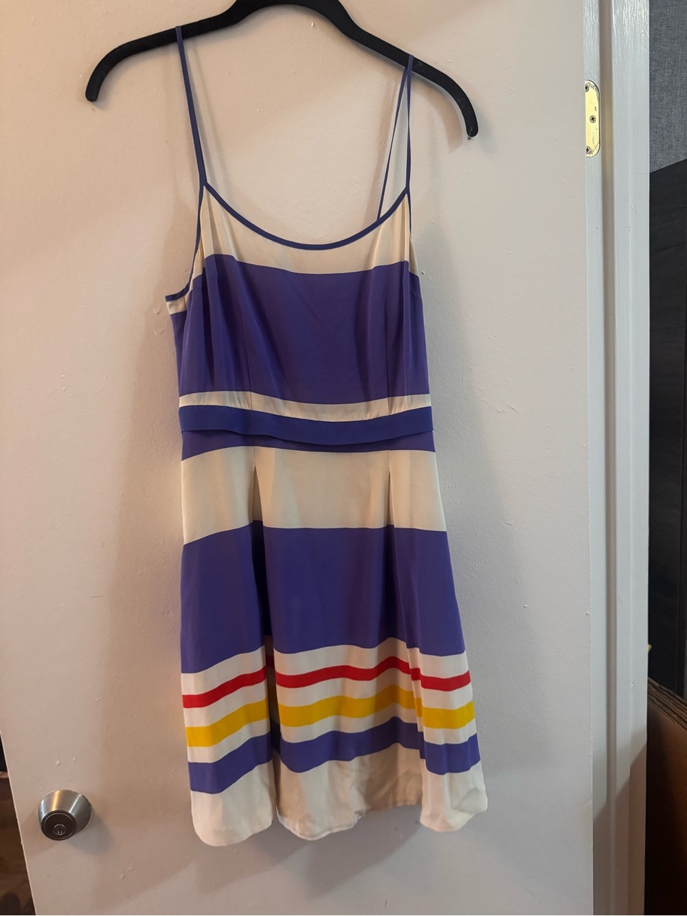 Juicy Couture Purple, Cream, Red & Yellow Striped Spaghetti Strap Dress